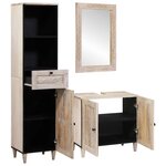 vidaXL Ensemble de mobilier de salle de bain avec tiroir 3 Pièces Blanc