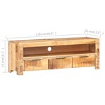 vidaXL Meuble TV 119x30x41 cm Bois de manguier brut