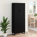 vidaXL Haut Armoire Chêne noir 69 5 x 34 x 180 cm Bois d'ingénierie