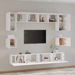 vidaXL Ensemble de meubles TV 8 Pièces Blanc Bois d'ingénierie