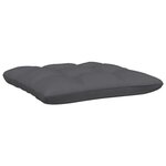 vidaXL Repose-pied de jardin avec coussin anthracite Bois de pin Noir