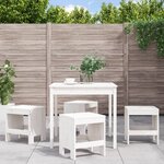 vidaXL Ensemble à manger de jardin 5Pièces blanc bois massif de pin