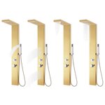 vidaXL Système de panneau de douche Acier inoxydable 201 Doré