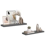 vidaXL Étagère murale flottante 2 Pièces Gris brillant 80x23 5x3 8 cm MDF
