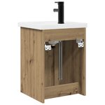 vidaXL Meuble de salle de bain avec robinet Chêne artisanal