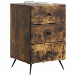 vidaXL Cabinet de chevet avec tiroir Chêne fumé 43 x 41 x 66 5 cm