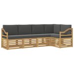 vidaXL Ensemble de canapés d'extérieur 5 pc Blanc et anthracite
