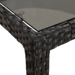 vidaXL Table de jardin 150x90x75cm Verre trempé et résine tressée Noir