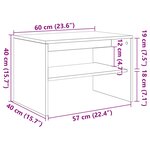 vidaXL Meuble TV blanc 60x40x40 cm bois d'ingénierie