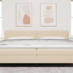 vidaXL Tête de lit avec des lumières à LED Réglable Crème 200 cm tissu