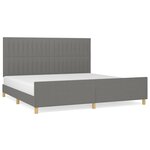vidaXL Cadre de lit sans matelas gris foncé 200x200 cm tissu
