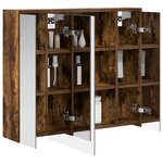 vidaXL Armoire Miroir de Salle de Bain Chêne fumé 73 5 x 16 x 62 5 cm