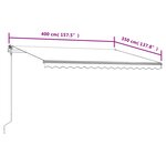 vidaXL Auvent rétractable automatique 400x350 cm Anthracite