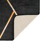 vidaXL Tapis lavable noir et doré 160x230 cm antidérapant