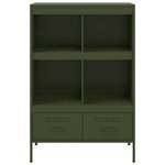 vidaXL Buffet haut vert olive 68x39x101 5 cm acier
