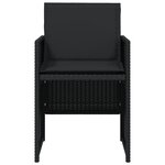 vidaXL Ensemble à manger de jardin coussins 5Pièces Noir Résine tressée