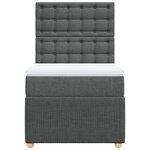 vidaXL Sommier à lattes de lit avec matelas Gris foncé 90x200 cm Tissu