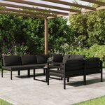 vidaXL Salon de jardin 8 Pièces avec coussins Aluminium Anthracite