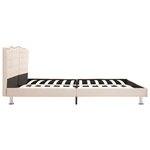 vidaXL Lit avec matelas Beige Tissu 160x200 cm