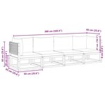vidaXL Ensemble de canapés de jardin 4 pièces avec coussins en bois d'acacia et rotin
