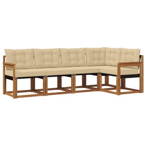 vidaXL Ensemble de canapés d'extérieur 5 Pièces Naturel et Beige