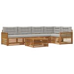 vidaXL Ensemble de canapés d'extérieur 6 Pièces Naturel et gris clair