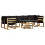 vidaXL Ensemble de canapés d'extérieur 8 pc Blanc et noir