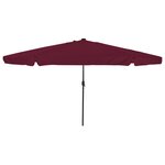 Parasol de jardin vidaXL avec éclairage LED ø395x245 cm Rouge bordeaux