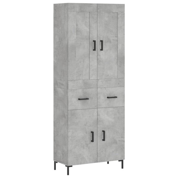 vidaXL Buffet haut Gris béton 69 5x34x180 cm Bois d'ingénierie