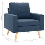 Vidaxl ensemble de canapé 2 pièces tissu bleu