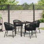 vidaXL Ensemble de salle à manger de jardin 5 pièces - Rattan poly noir
