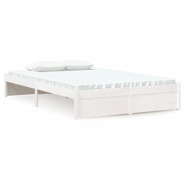 vidaXL Cadre de lit sans matelas blanc bois massif 120x200 cm