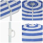 vidaXL Parasol de jardin polyester 170T Bleu et Blanc