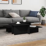 vidaXL Tables basses 2 Pièces Noir Bois d'ingénierie