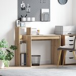 vidaXL Bureau d'ordinateur Chêne artisanal Bois d'ingénierie Standard