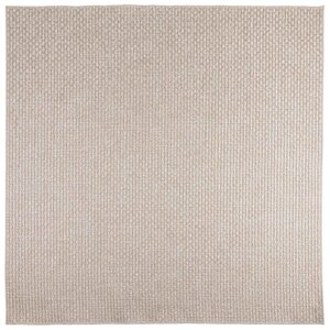 vidaXL Tapis de surface Carré HUARTE Crème 120 x 120 cm Polyester