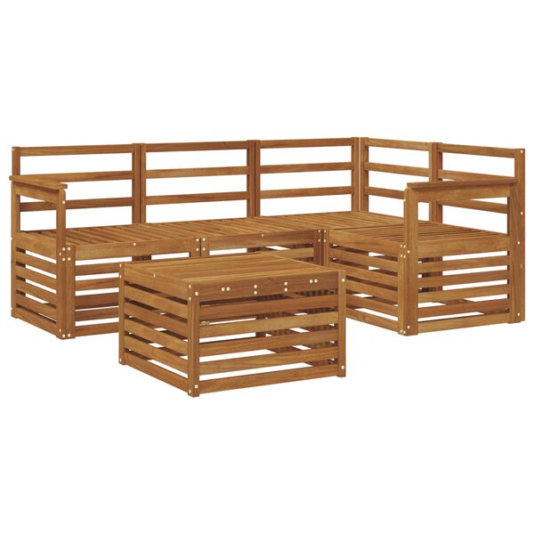 vidaXL Ensemble de canapés d'extérieur 5 Pièces Naturel
