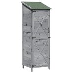 vidaXL Abri de jardin Gris 59 5 x 56 x 176 5 cm Bois de Sapin Massif