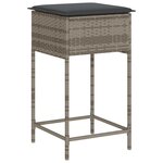vidaXL Ensemble de bar de jardin 7 Pièces avec coussins gris poly rotin
