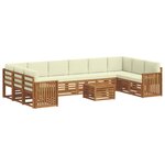 vidaXL Ensemble de canapés d'extérieur 11 Pièces Naturel et Crème