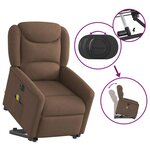 vidaXL Fauteuil inclinable de massage électrique Marron Tissu