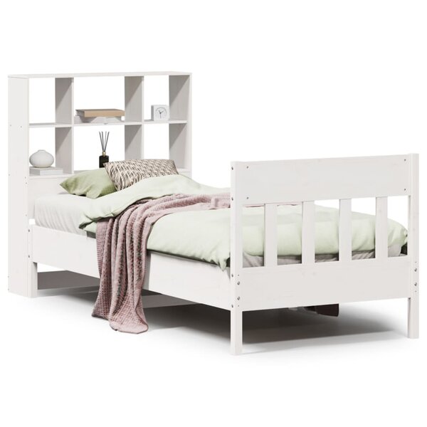 vidaXL Cadre de lit sans matelas blanc 90x200 cm bois de pin massif