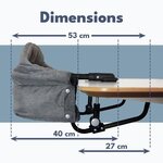 Siège de table réhausseur Looping - Déhoussable lavable machine - Fixation multi-points