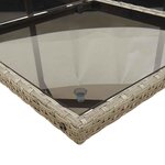 vidaXL Ensemble à manger de jardin et coussins 7 Pièces gris rotin