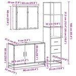 vidaXL Ensemble de meubles de salle de bain 3 Pièces chêne sonoma