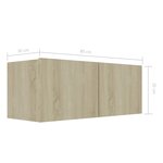 Vidaxl meuble tv chêne sonoma 80x30x30 cm aggloméré