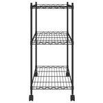 vidaXL Étagère de rangement 3 niveaux et roues 60x35x81 cm noir 150 kg