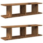 vidaXL Étagères murales 2 Pièces vieux bois 90x18x20 cm bois d'ingénierie