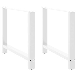 vidaXL Pieds de table à manger Blanc 2 pièces 100 x (72-73) cm Acier