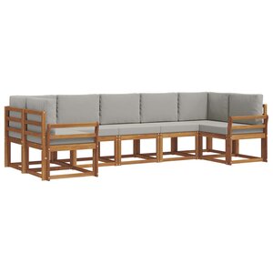 vidaXL Ensemble de canapés d'extérieur 7 pc Naturel et gris clair